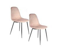 - 2 Chaises design velours Giulia - Rose - Giulia