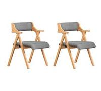 2 chaises pliantes SoBuy - Hêtre massif - Tissu gris - 62x56x78 cm Gris