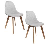 2 Chaises scandinaves design grosse maille Flora - Gris clair