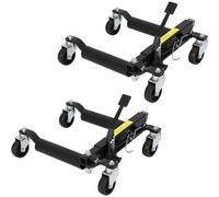 2 chariots à roues hydrauliques, capacité de 1 500 lb | Pédale de levage pour charges lourdes, déplacement par poussée, paire pour positionnement équilibré(2pcs Black)