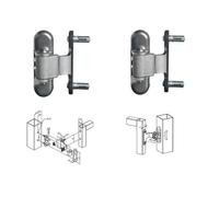 2 Charnières 180° pour porte en métal et alu, réversible, galvanisé àchaud. - LOCINOX -