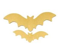 2 chauves-souris bois 7x20x5cm or - hobi dek0561 Jaune G