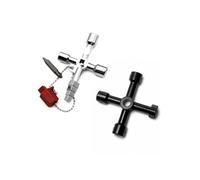 2 Clé Universelle Multifonction 4 Voies n Croix Avec Embouts Triangle, Carré Pompier, Outil Polyvalent Pour Compteurs D’Eau, Armoires Électriques Et Applications Domestiques Ou Professionnelles