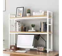 2 Couches DIY Étagère Livre Bureau Bibliothèque Organisateur De Bureau À Poser, Étagères De Rangement Industrielles De Bureau D'ordinateur, Étagère À Poser Sur Bureau, Pour Bureaux, Salons ( Color : W