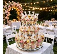 2 couches Présentoir en bois pour confettis de mariage, support en papier kraft DIY, présentoir simple pour décoration de fête de mariage, fournitures pour mariage et anniversaire 1 pièce Couleur bois