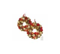 : 2 couronnes de Noël sans fil avec 20 LED - 28 cm
