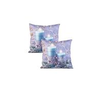 : 2 coussins LED à motif Bougies