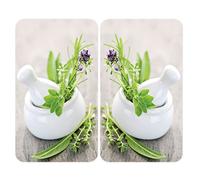 2 couvre-plaques protection motifs Jardin de fines herbes Wenko by Maximex