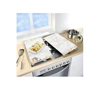 Wenko Protection pour plaque de cuisson «Marbre Or» – Verre trempé – Lot de 2 52×30 cm