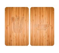 2 Couvre-plaques universel Lunch - 30 x 52 cm - Marron
