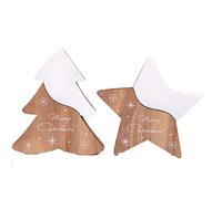 Toilinux - 2 Décorations de Noël Wooden Natural - Blanc - Noël au naturel Blanc G