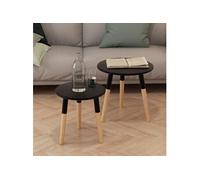 vidaXL Ensemble tables d'appoint 2 pcs Bois Noir