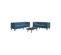 vidaXL 2-delige Loungeset Chesterfield met bolsters fluweel blauw3209299 Bleu G