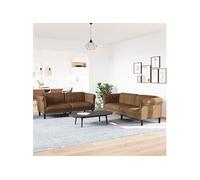 vidaXL Ensemble canapés 2 pcs - Marron
