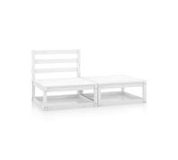 2-delige Loungeset massief grenenhout wit805696