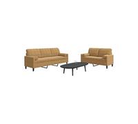 vidaXL 2-delige Loungeset met kussens en bolsters fluweel bruin3278418 Marron G