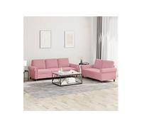 vidaXL 2-delige Loungeset met kussens fluweel roze3202253 Rose G