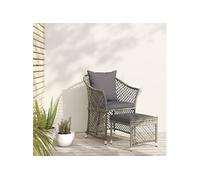 vidaXL Ensemble de salon de jardin 2 pièces avec coussins Gris Poly rotin