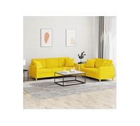 vidaXL Ensemble de canapés 2 pcs - Jaune clair