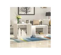 vidaXL Tables basses gigognes 2 pcs Blanc Bois de pin massif