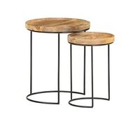 vidaXL Ensemble table basse 2 pièces 321705 – bois de manguier massif et acier
