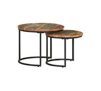 vidaXL Tables gigognes 2 pièces bois de récupération massif Marron