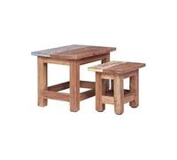 vidaXL Tables Gigognes 2 pcs, Bouts de Canapé, Tables d'Appoint Gigognes, Meubles de Salon Salle de Séjour Maison Intérieur, Bois d'Acajou Massif