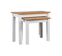 2-delige Tafeltjesset Panama Range massief grenenhout wit282678