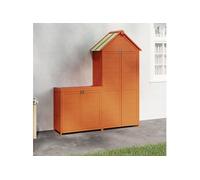 vidaXL 2-delige Tuinschuurset massief grenenhout bruin172249 Marron G