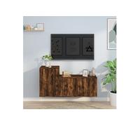 VIDAXL Ensemble meuble TV 2 pcs - Chêne fumé