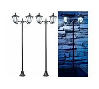 : 2 doubles lampadaires de jardin solaires à LED avec détecteur de mouvement