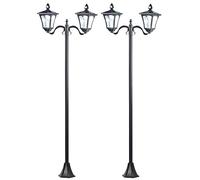 Royal Gardineer 2 doubles lampadaires de jardin solaires à LED avec détecteur de mouvement