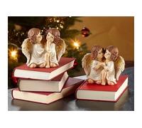 Infactory 2 duos d'anges de Noël décoratifs - 14 cm