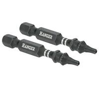 2 embouts impact 1/4'' étoile percée TTX40 longueur 50mm - - 134072