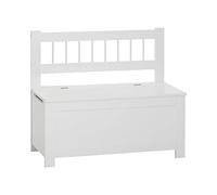 2 en 1 Banc avec Dossier et Coffre à Jouets en Bois Blanc - Atmosphera