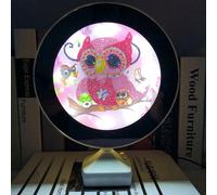 2 En 1 Bricolage Diamant Peinture Oiseau Mini Led Miroir Veilleuse En Forme Spéciale Broderie Enfants Chambre Strass Décorations *