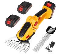 2 en 1 Cisaille à Gazon et Arbustes sans Fil, Taille-Haies électrique Sculpte, Tondeuse Gazon 24V avec 2x1500 mAh Batterie, 2 Lames