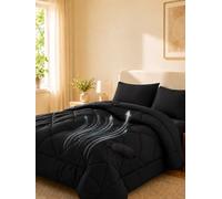 2 en 1 Easy Sleep with 2 Pillowcases,Easy Washing，Black：220 * 240cm | Moelleuse, Respirante, Facile d'entretien, pour Toutes Saisons