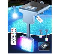 2 en 1 Lumiere Piscine Solaire pour Piscines Hors Sol avec Cadre Métallique, Thermomètre For Metal Frame Above Ground Po PROJECTEUR