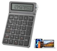 2-en-1 Pavé Numérique Bluetooth avec Calculatrice, Clavier Numérique sans Fil Bluetooth 5.0 & 2.4G, Écran Réglable & Recharge USB-C Numpad Compatible Laptop/Mac/PC/Windows, Tablette-Portée 10 m