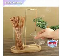 2 en 1 Porte-encens pour bâtons, brûleur d'encens anti-cendres volantes avec collecteur de cendres en verre et organisateur de bâtons d'encens pour la méditation, le yoga, le spa et la décoration de l