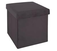 Atmosphera Pouf pliant Tess – velours gris foncé