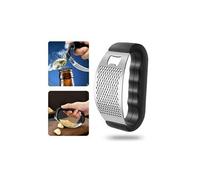 2 en 1 presse-ail en acier inoxydable broyeur hachoir ouvre-bouteille gadget de cuisine noir Noir G