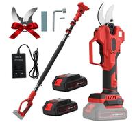 2-en-1 Sécateur électrique avec perche télescopique 40MM Secateur electrique sans fil 4000mAh avec Écran 2 Batteries de 2.0Ah