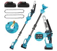 2 en 1 Tronçonneuse sans fil avec perche télescopique 2,7M- Scie d'élagage 20 cm -2 batteries-coupe de branches, émondage des arbres