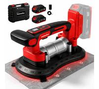 2-en-1 Ventouse Vibrante Carrelage Sans Fil avec 2 Batteries, 28000 tr/min | Vibrateur et Ventouses Électrique pour Carrelage Grand Format 30-280 cm, Ventouse 400 kg, 9 Vitesses Réglables