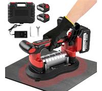 2 en 1 Vibreur Carrelage Sans Fil avec Ventouse 25x15cm, 200 kg, 2×4000mAh | 24000 Tr/min, 9 Vitesses avec Batterie Makita 21V, Écran LCD, Pose de Carrelage pour 2m, Carrelage Mural, Métal, Verre, Bois