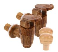 2 Ensembles Bouchon de Robinet en Plastique, 1,5 CM | Design Bois Simulé Vintage, Compatible Seau à Vin et Kombucha, Usage de Table pour Occasions Spéciales