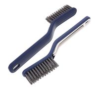 2 Ensembles Brosse de Nettoyage des Interstices | Poils Souples et Grattoir Épais, Manche Long à Prise Confortable, Plastique, pour Graisses Tenaces