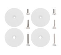 2 ensembles Cache-trou de Porte Rond en Acier Inoxydable 67mm blanc | Plaque de Recouvrement avec Vis et Écrous, Finition Lisse Polie, pour Portes Métalliques et Creuses